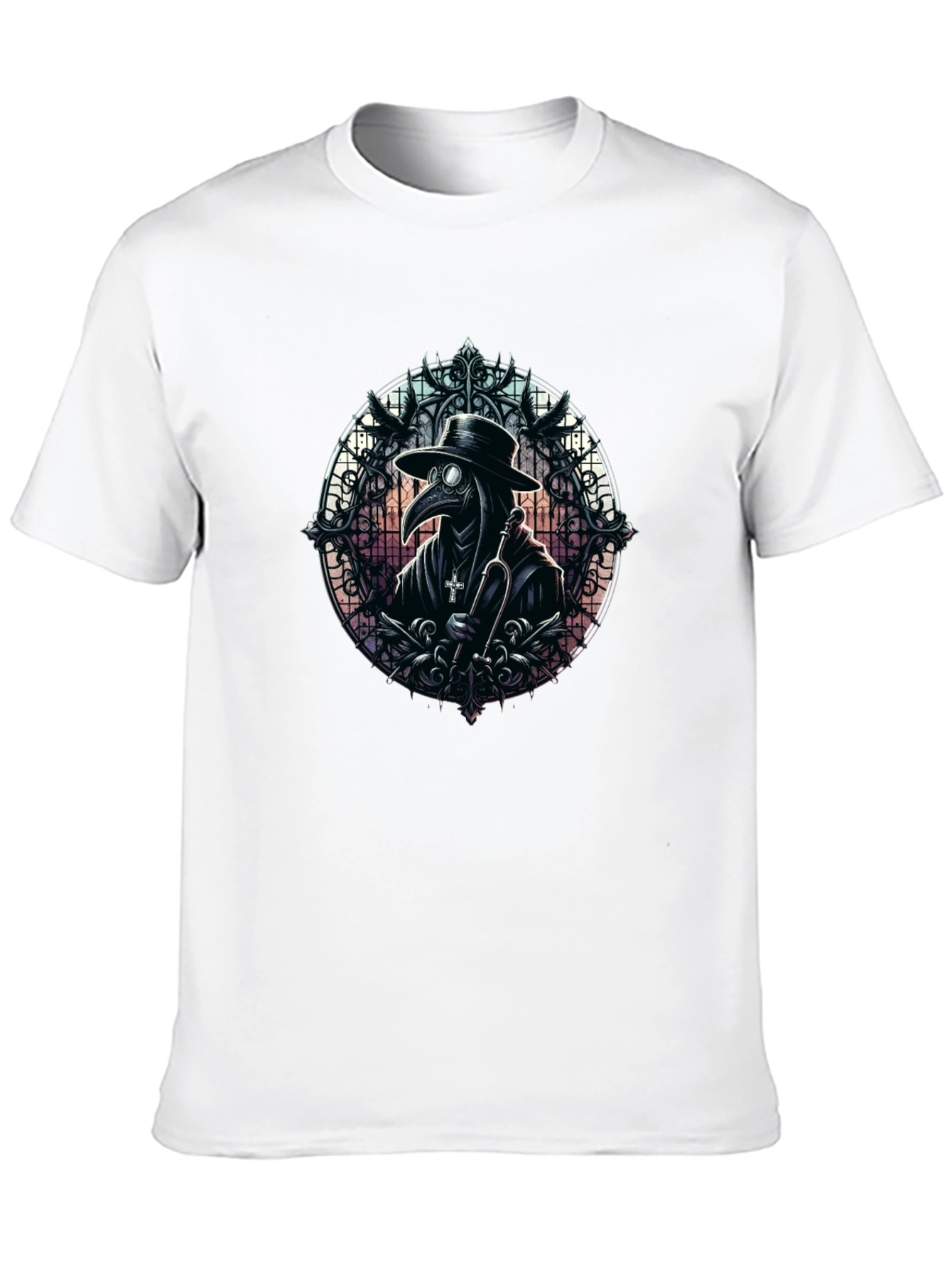 Plague Doctor Graphic Tee - Gothic Style