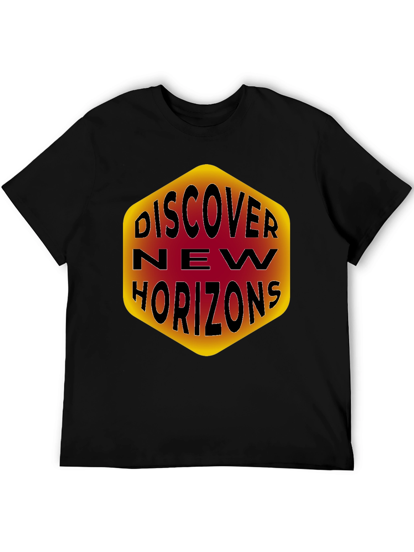 Discover New Horizons Graphic Tee - Black Cotton