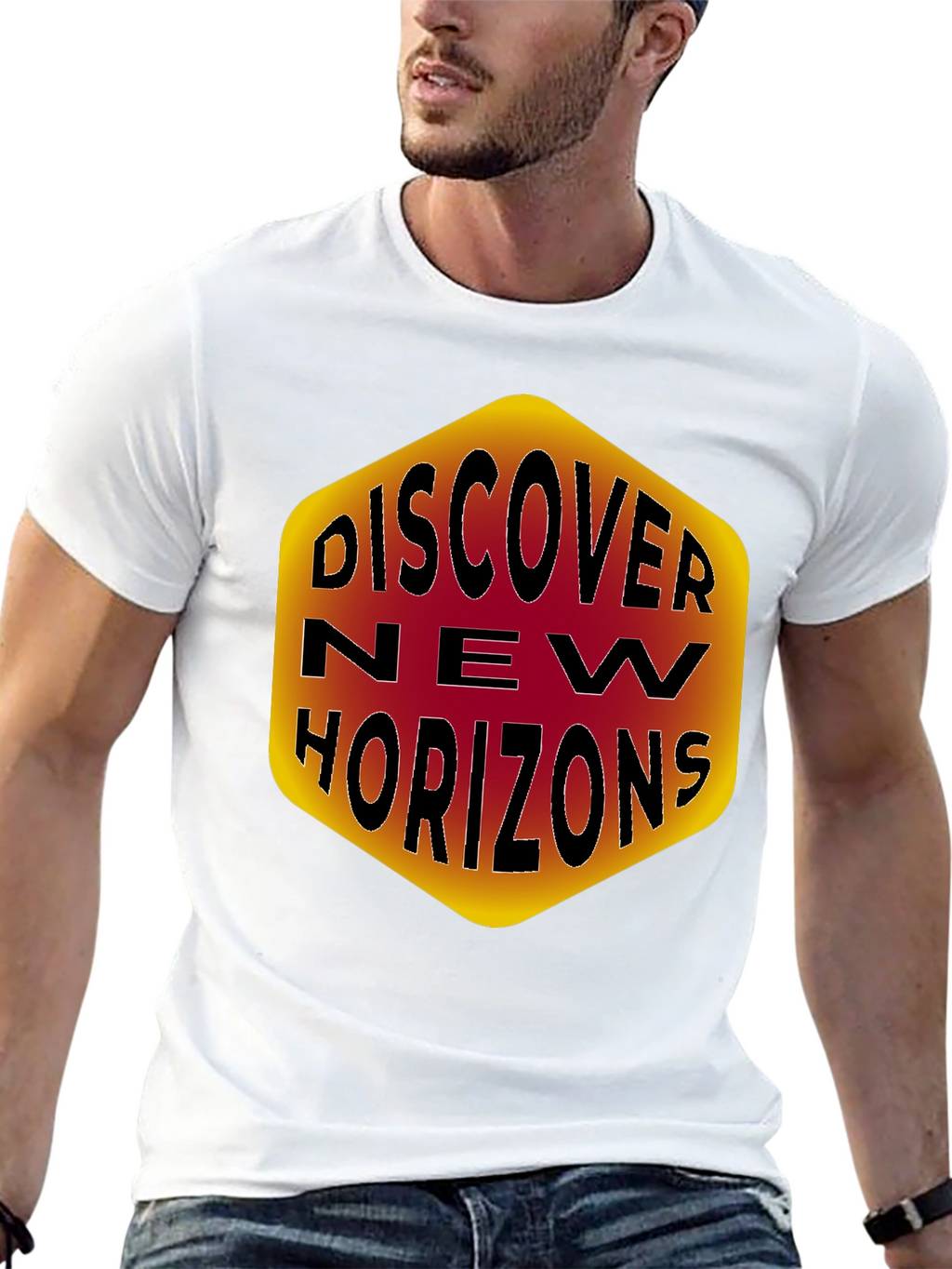 Discover New Horizons Graphic Tee - Black Cotton