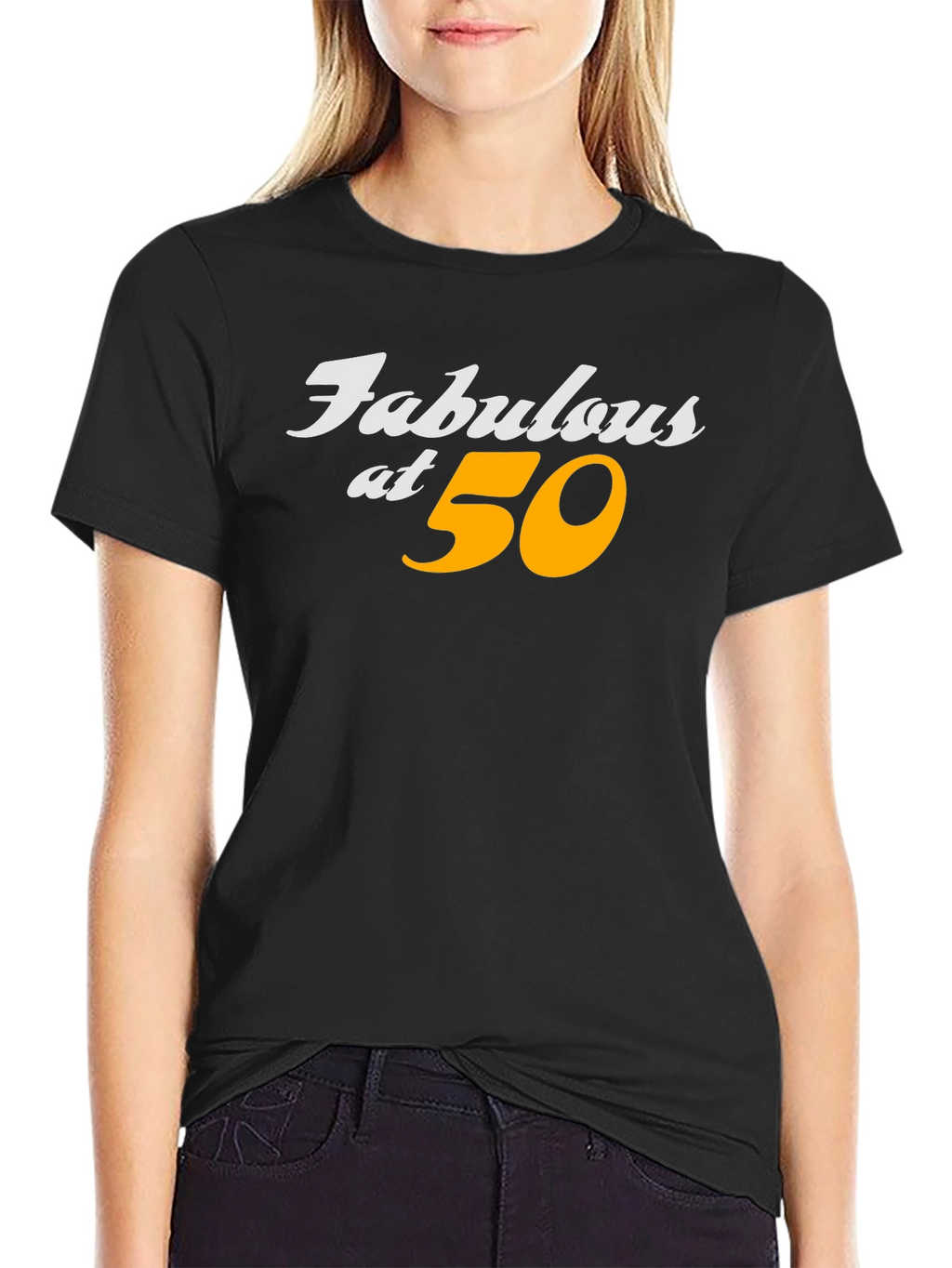 Fabulous at 50 Black Graphic T-Shirt