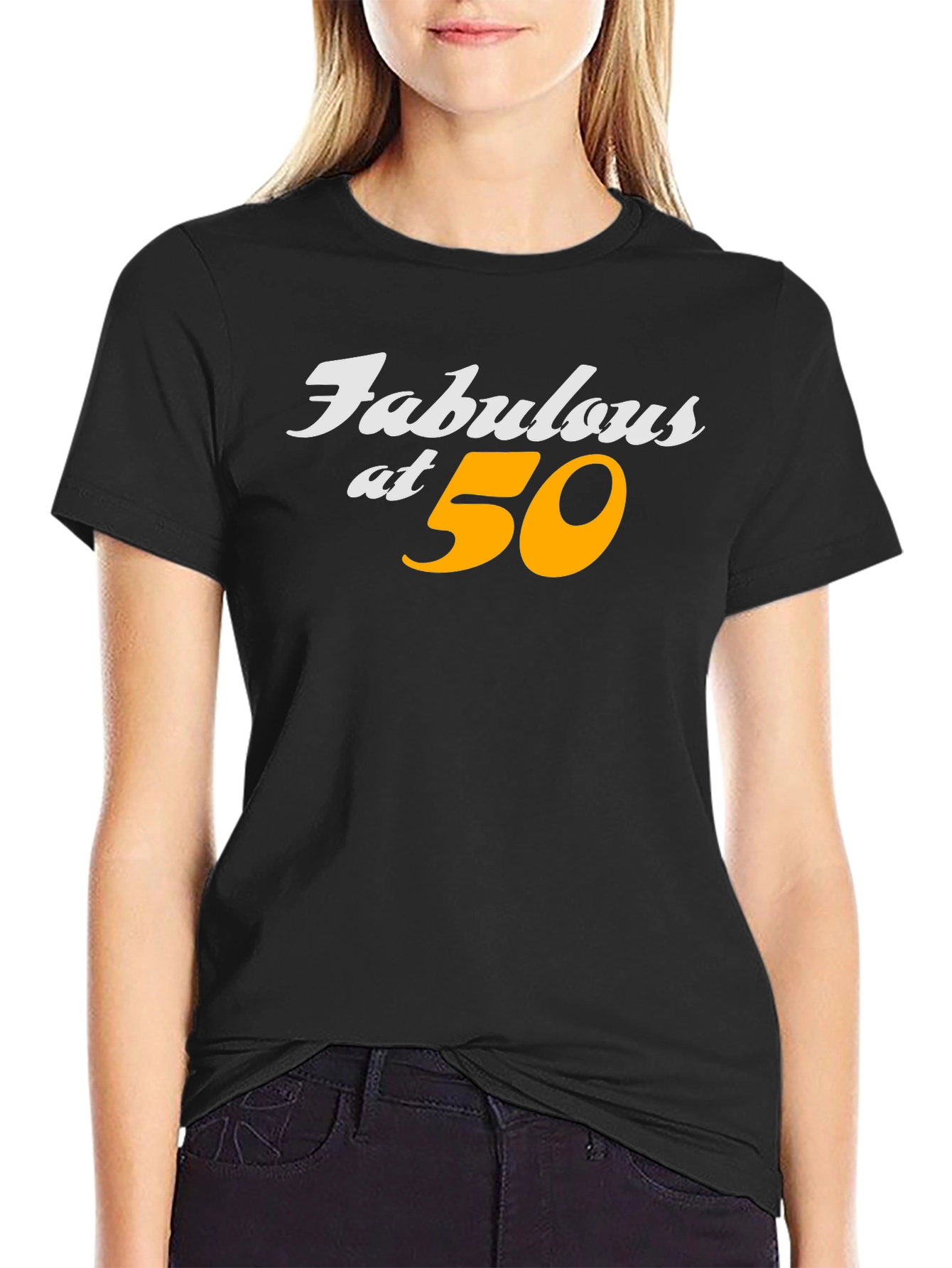 Fabulous at 50 Black Graphic T-Shirt