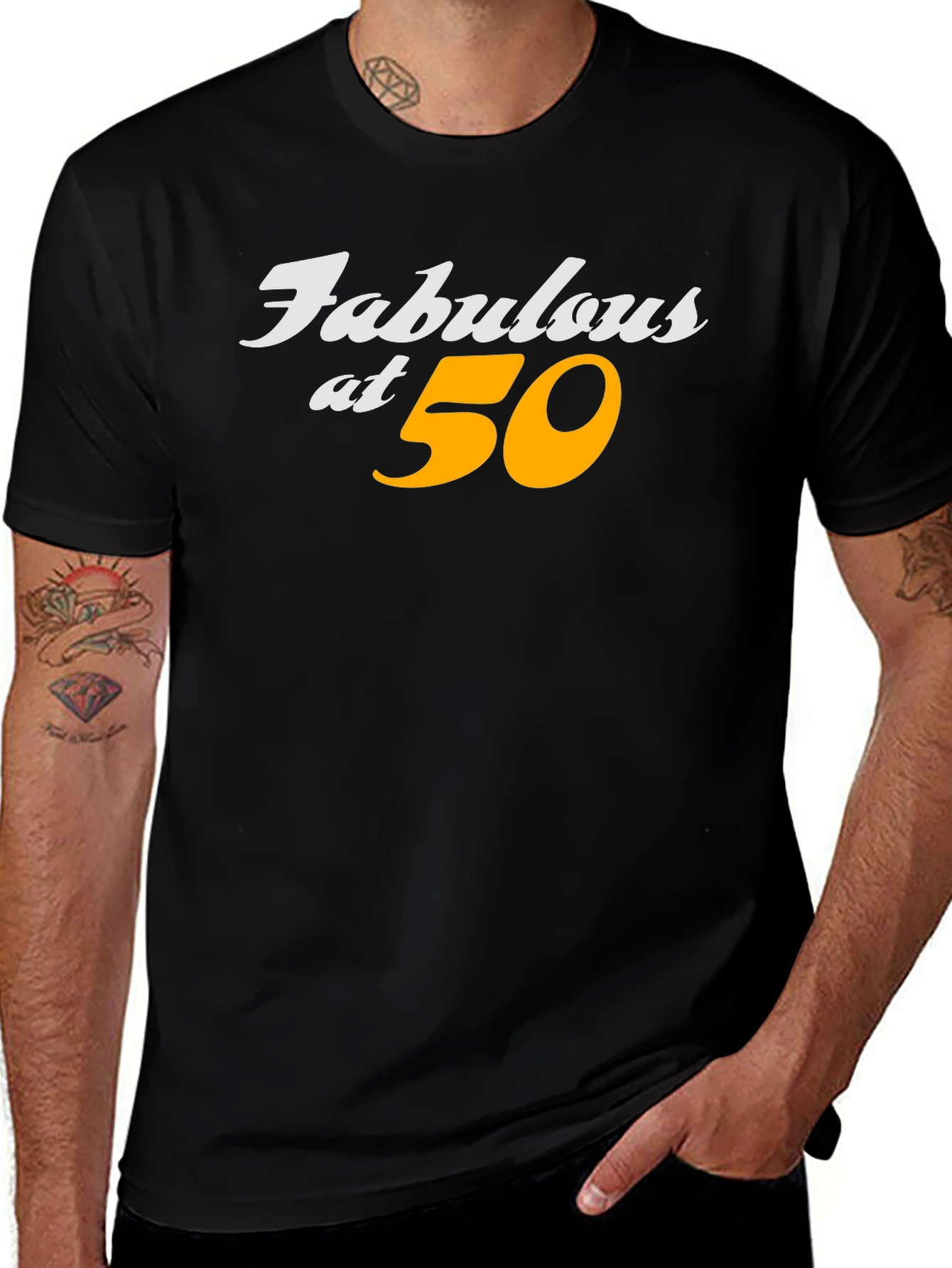 Fabulous at 50 Black Graphic T-Shirt