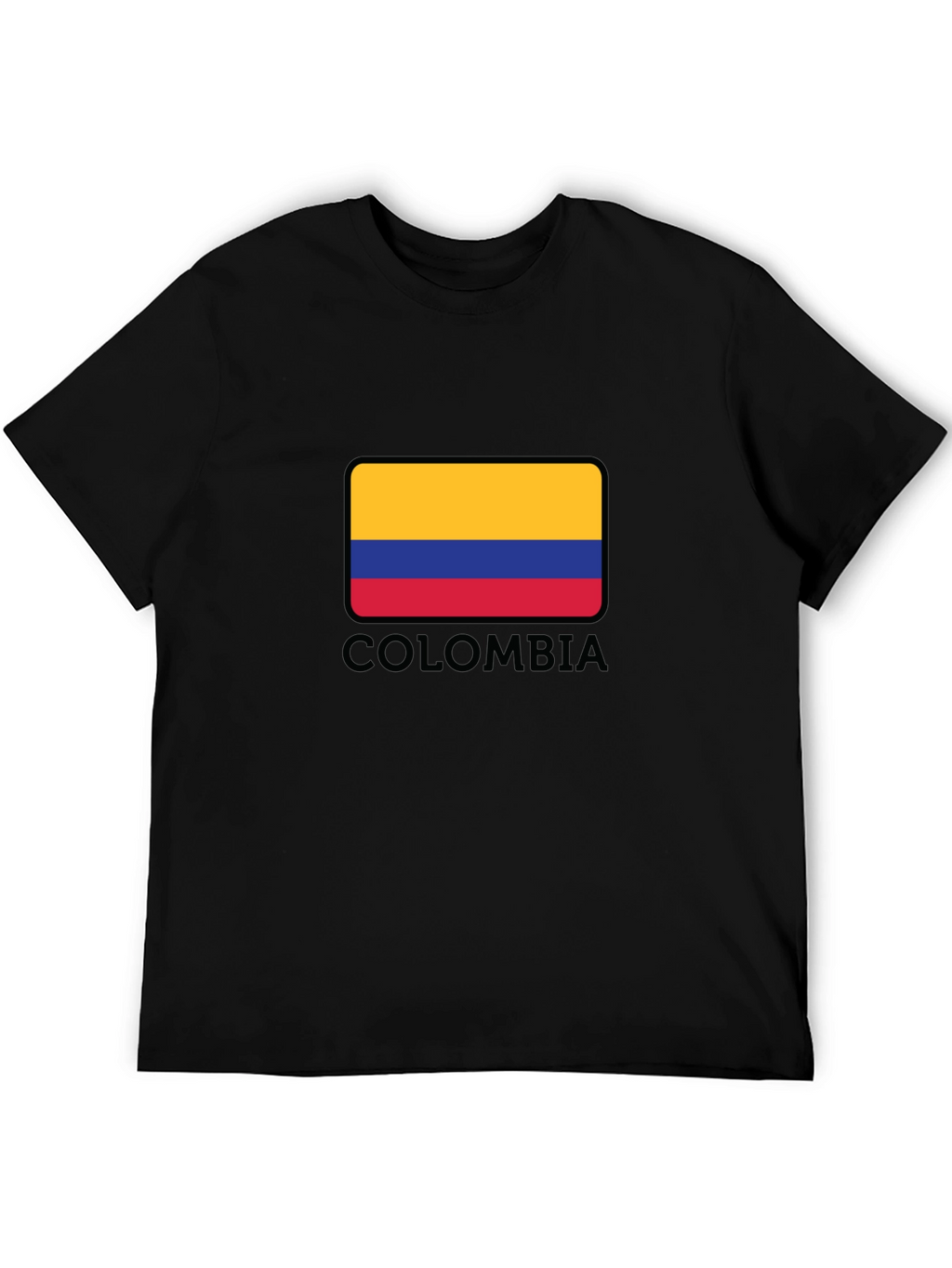 Colombia Flag Graphic Black T-Shirt