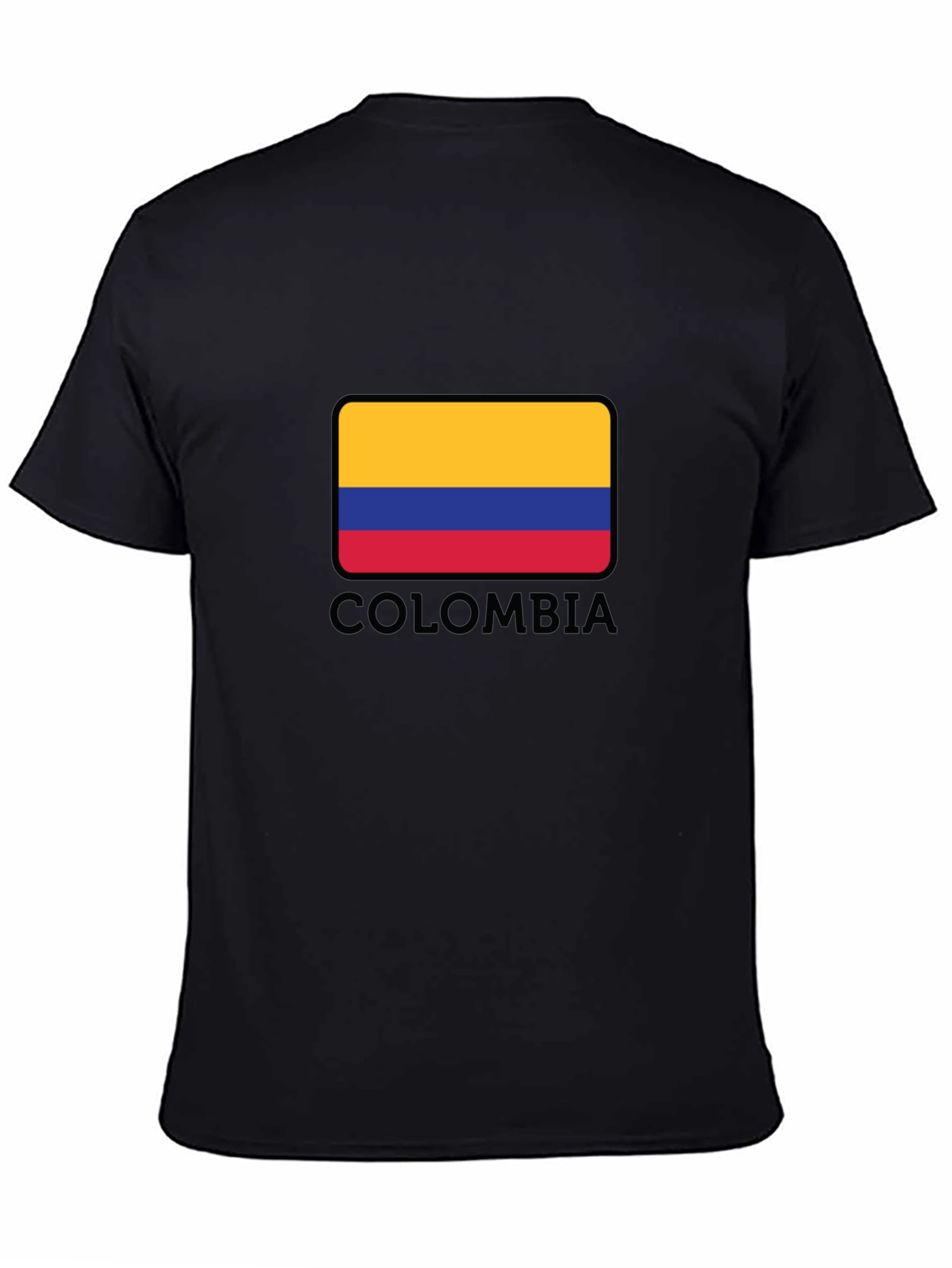 Colombia Flag Graphic Black T-Shirt