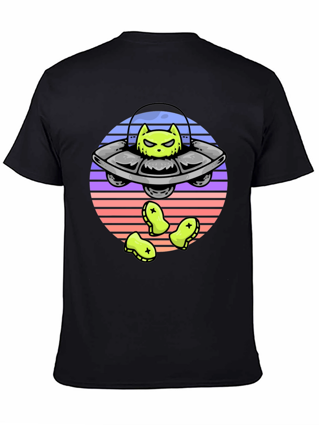 Alien Cat Abduction T-Shirt - UFO Graphic Tee