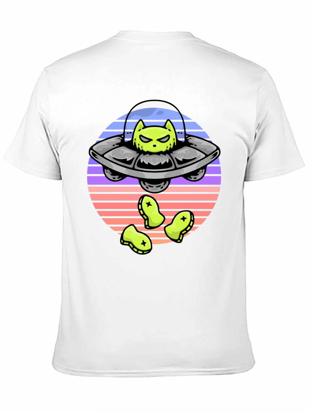Alien Cat Abduction T-Shirt - UFO Graphic Tee