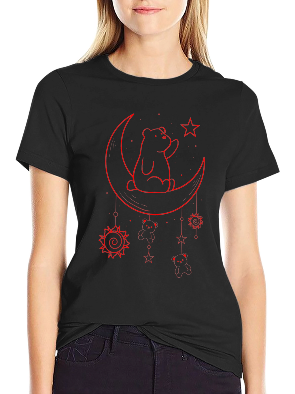 Bear on the Moon Graphic T-Shirt