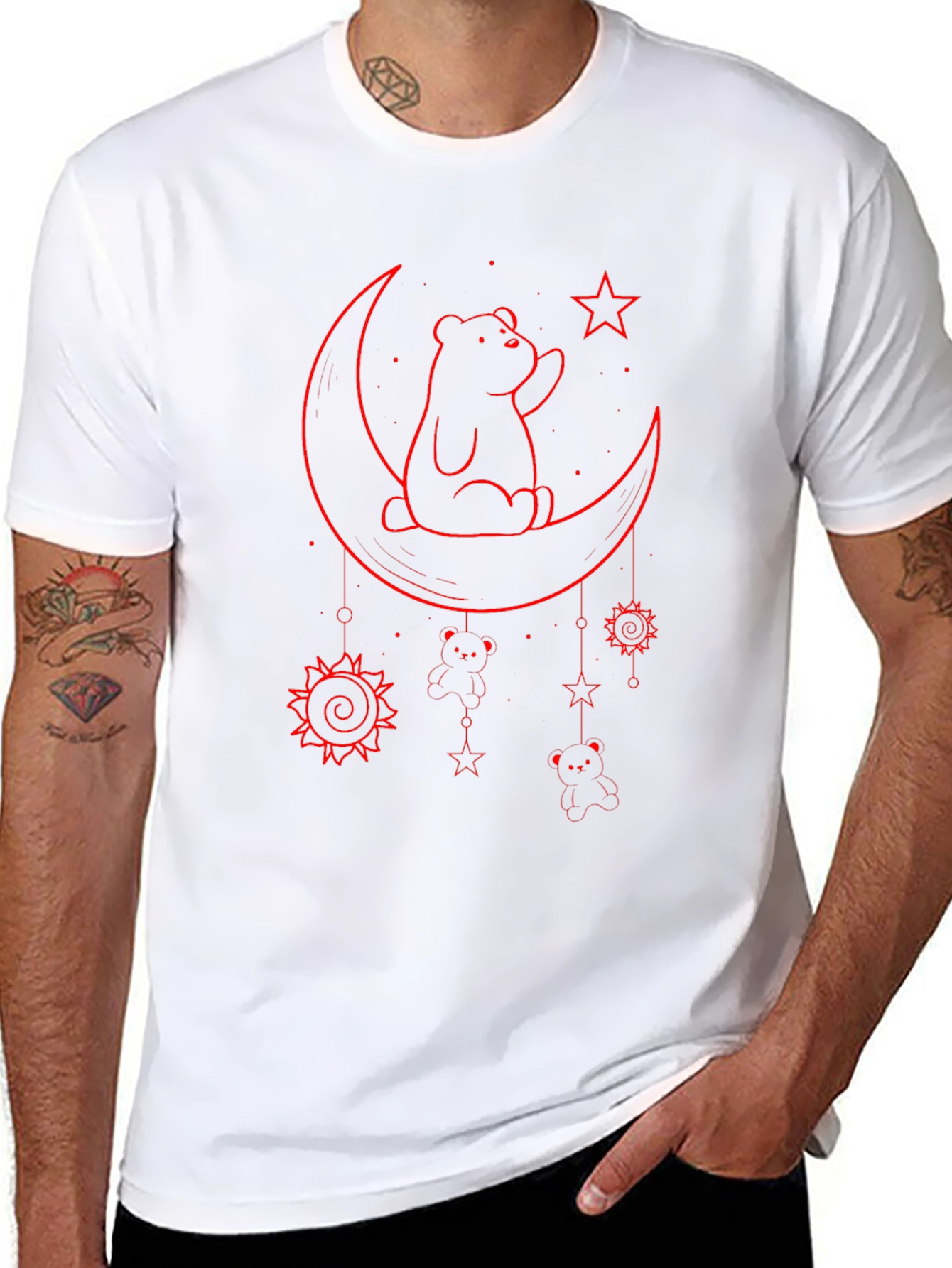 Bear on the Moon Graphic T-Shirt