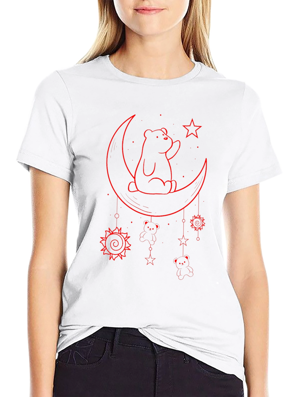 Bear on the Moon Graphic T-Shirt