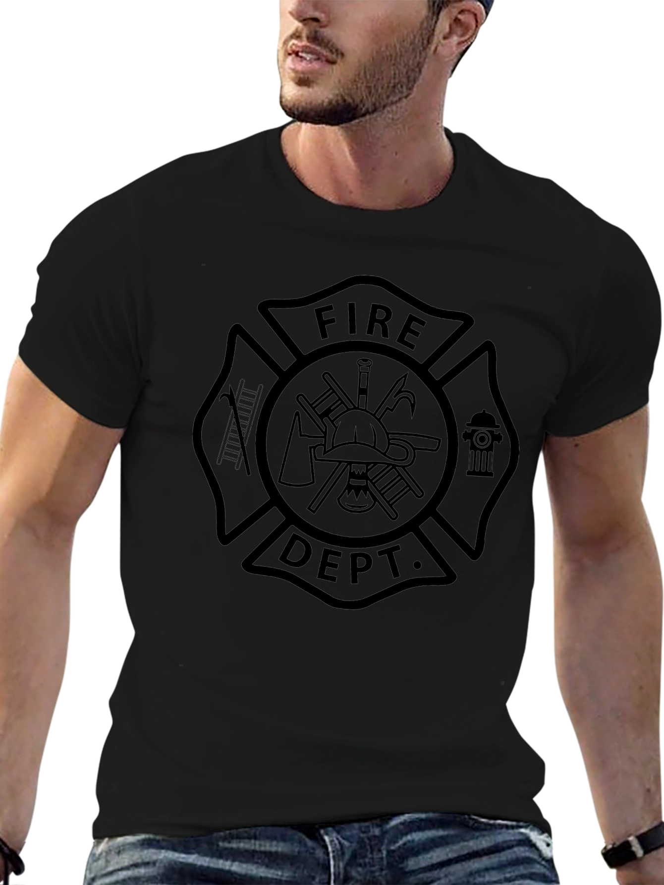 Fire Department T-Shirt Black