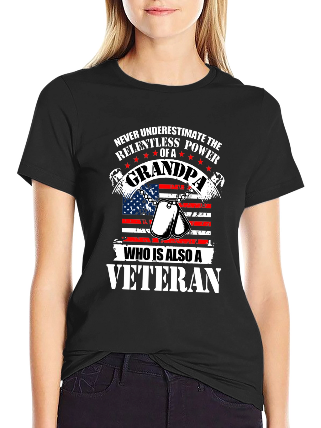 Grandpa Veteran T-Shirt: Relentless Power