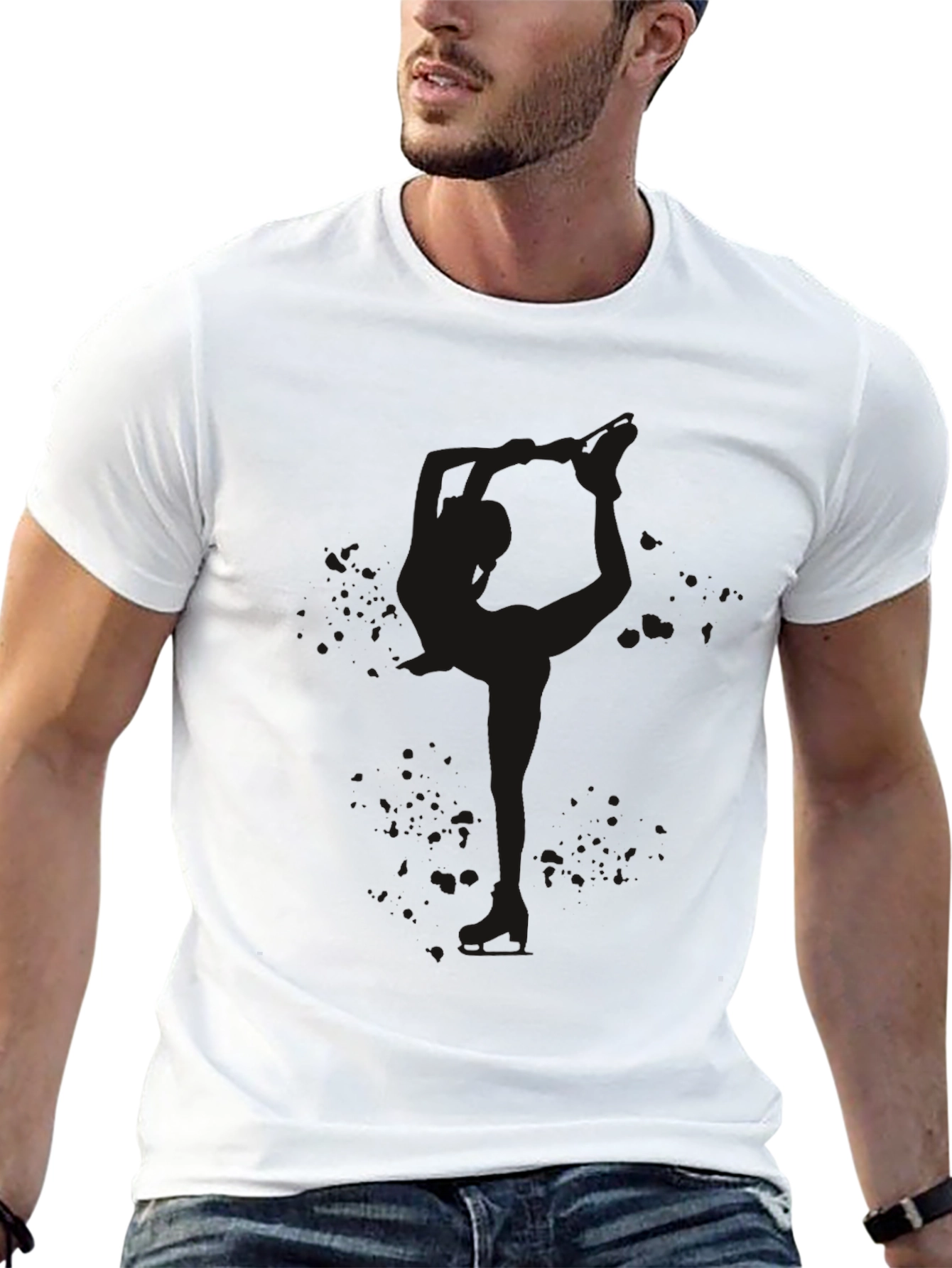 Mens Solid Black Crew Neck T-Shirt