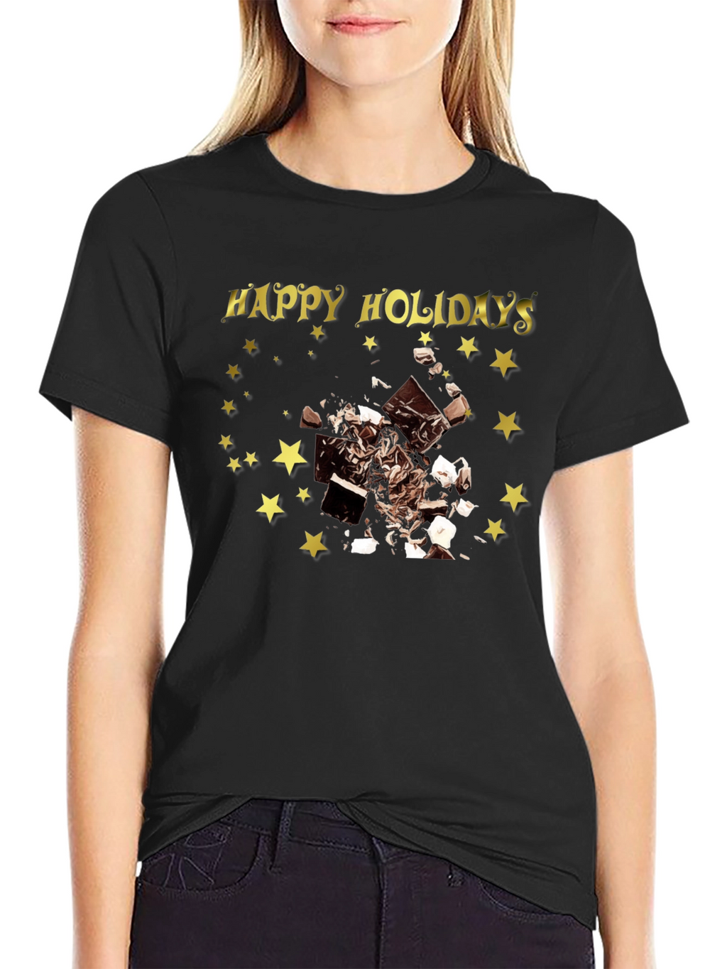 Happy Holidays Chocolate Star T-Shirt