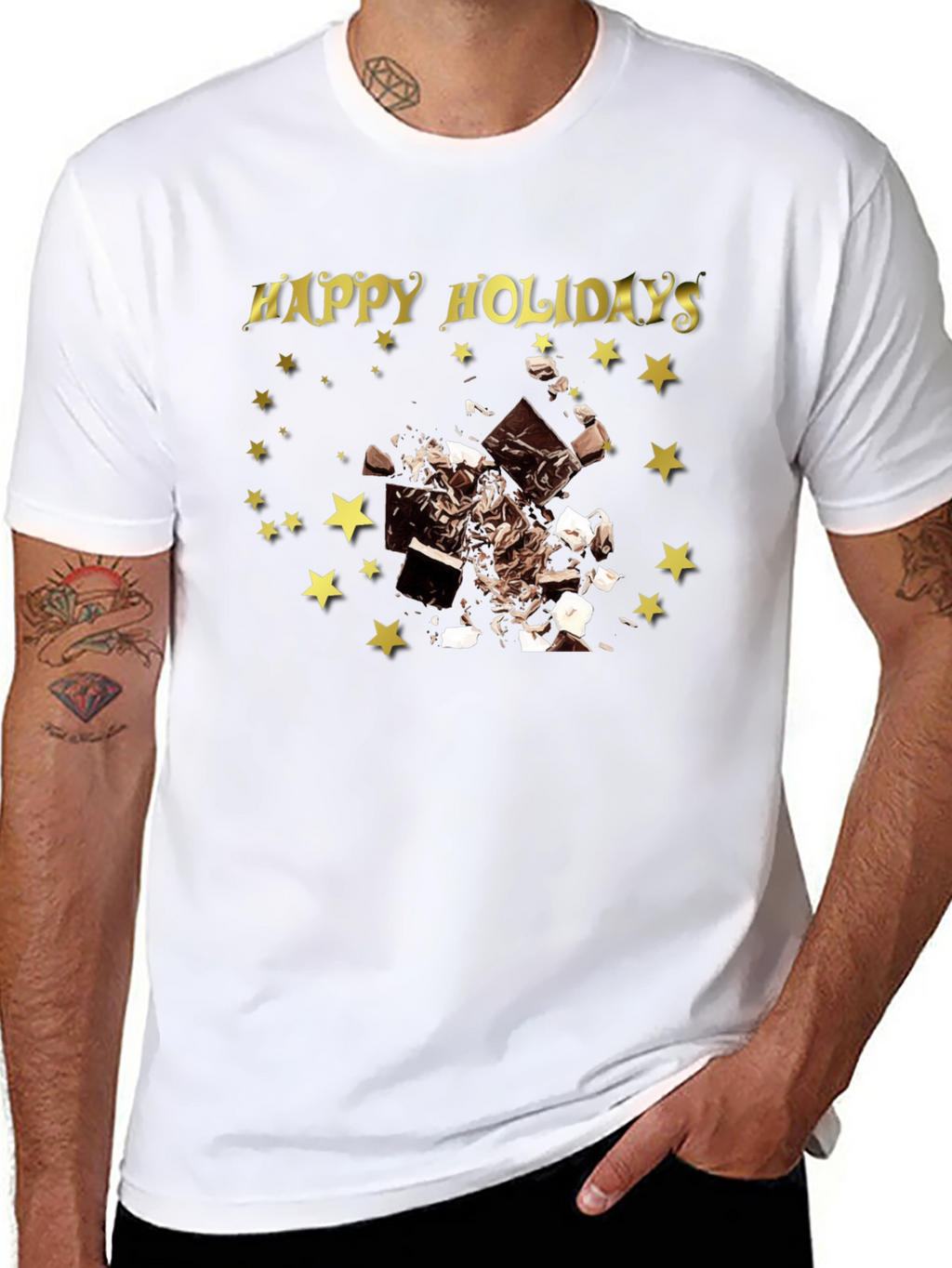 Happy Holidays Chocolate Star T-Shirt