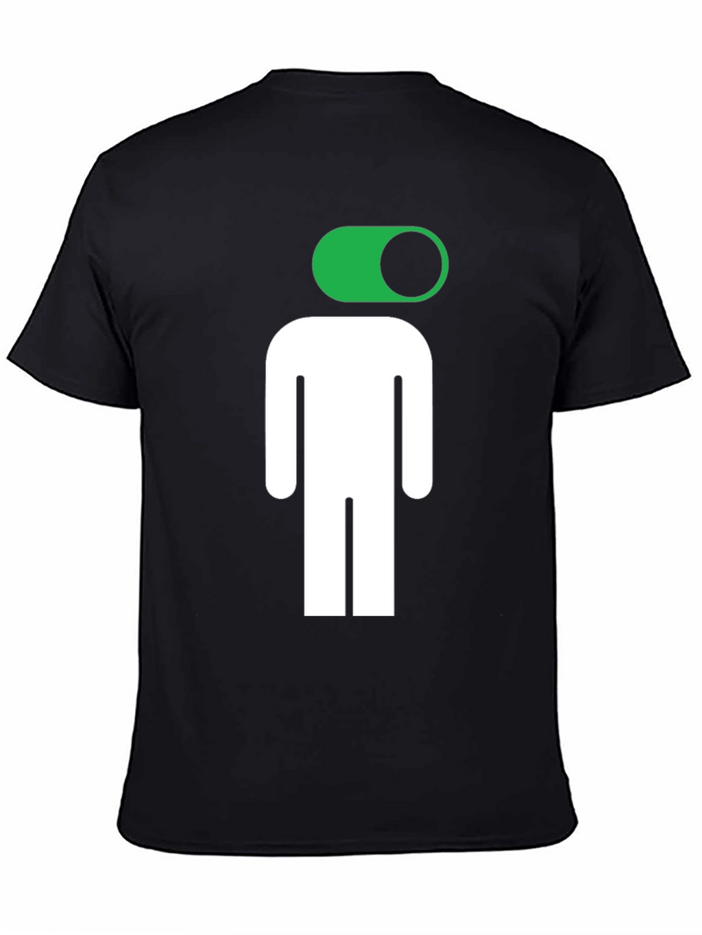 Funny On/Off Man Graphic Tee - Black
