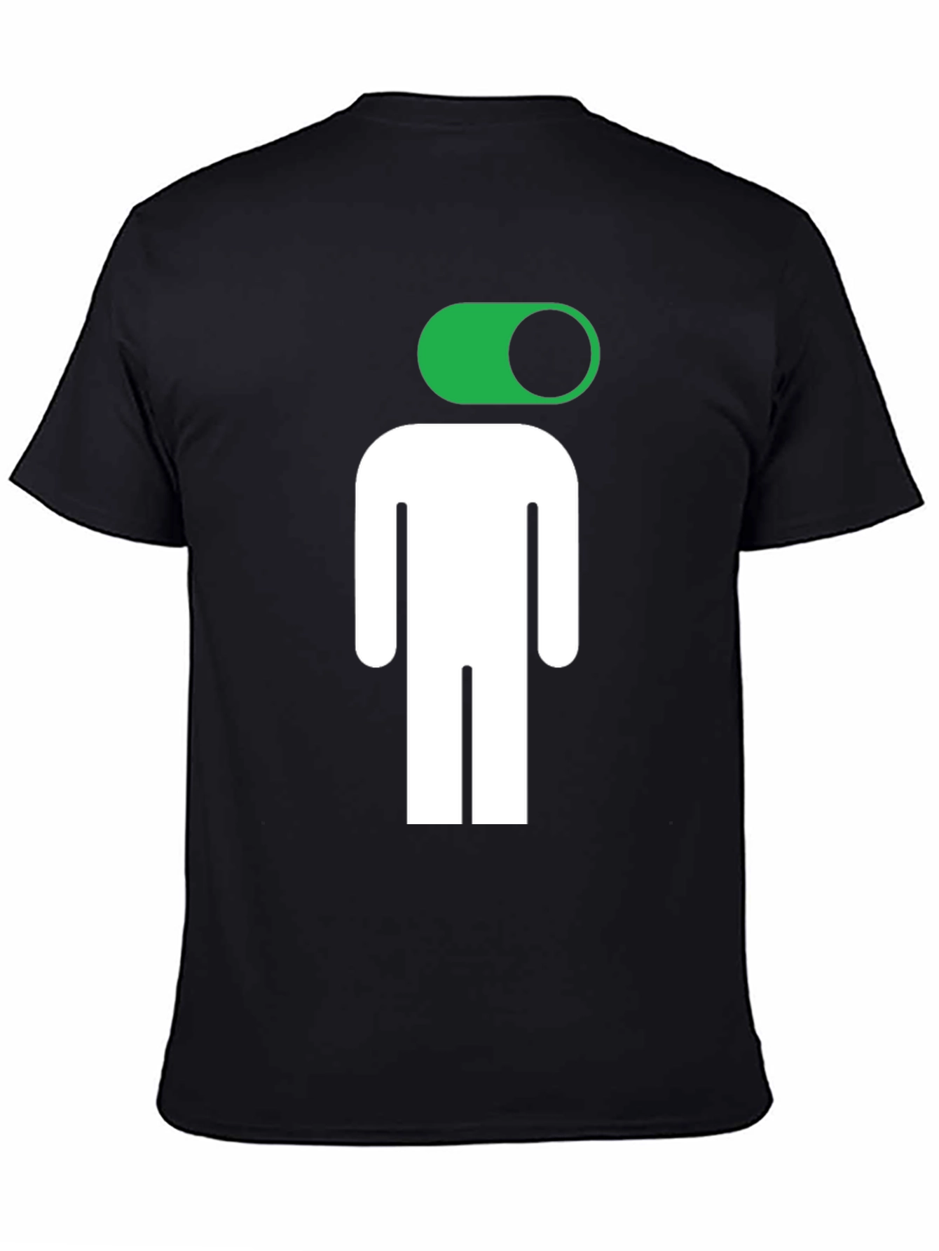 Funny On/Off Man Graphic Tee - Black