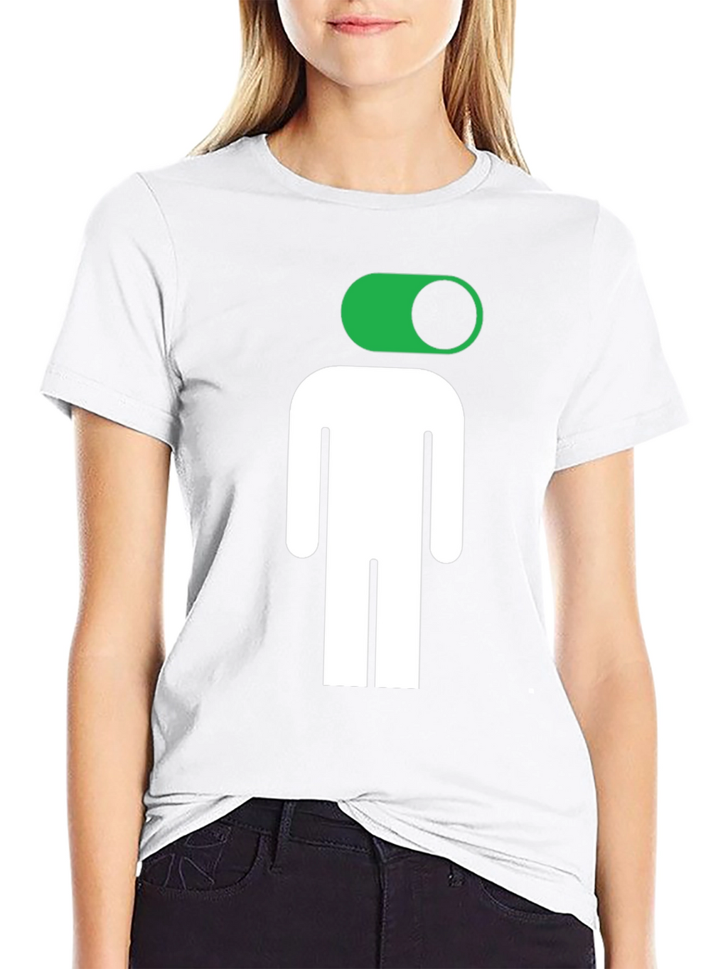Funny On/Off Man Graphic Tee - Black