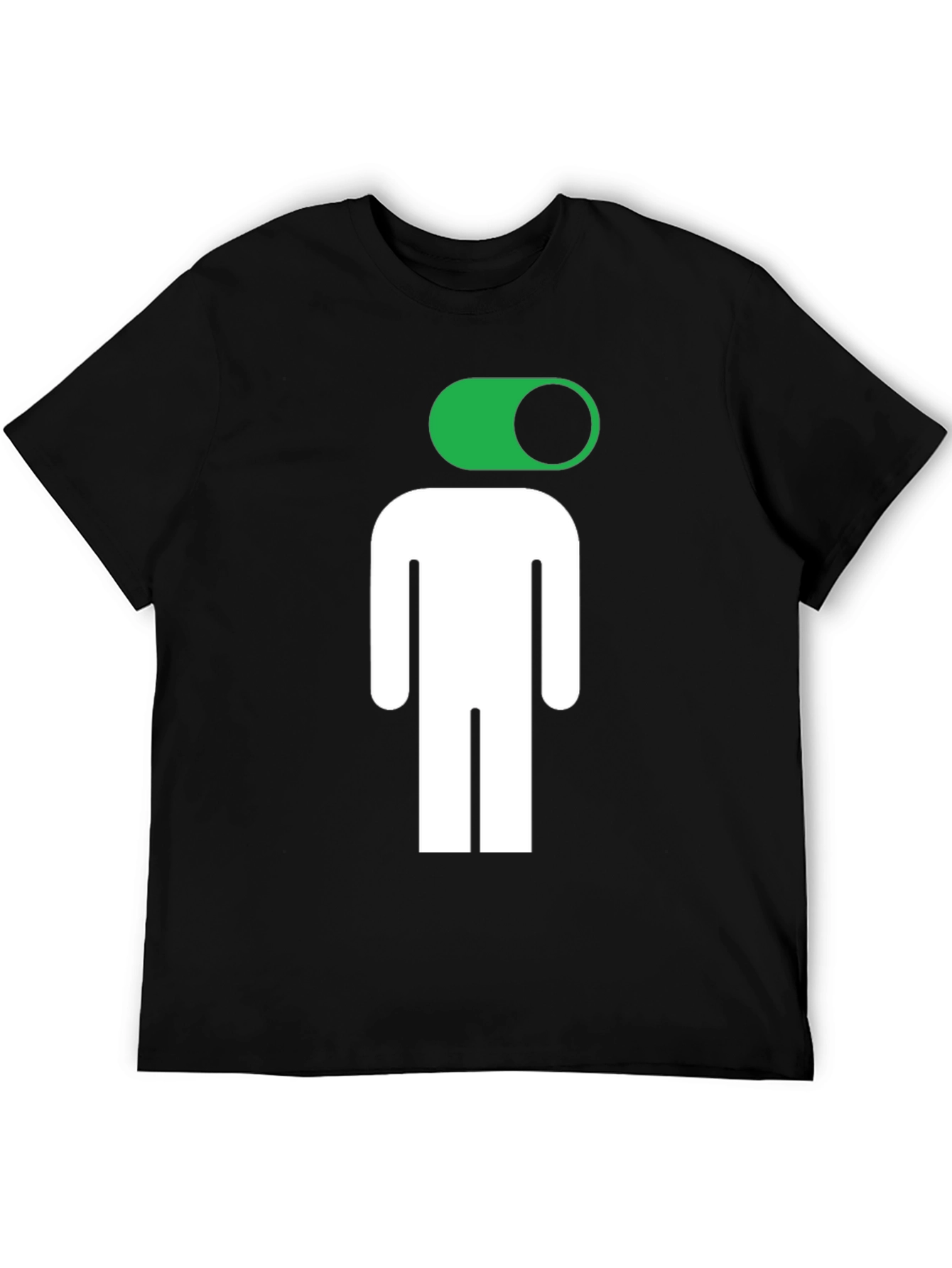Funny On/Off Man Graphic Tee - Black