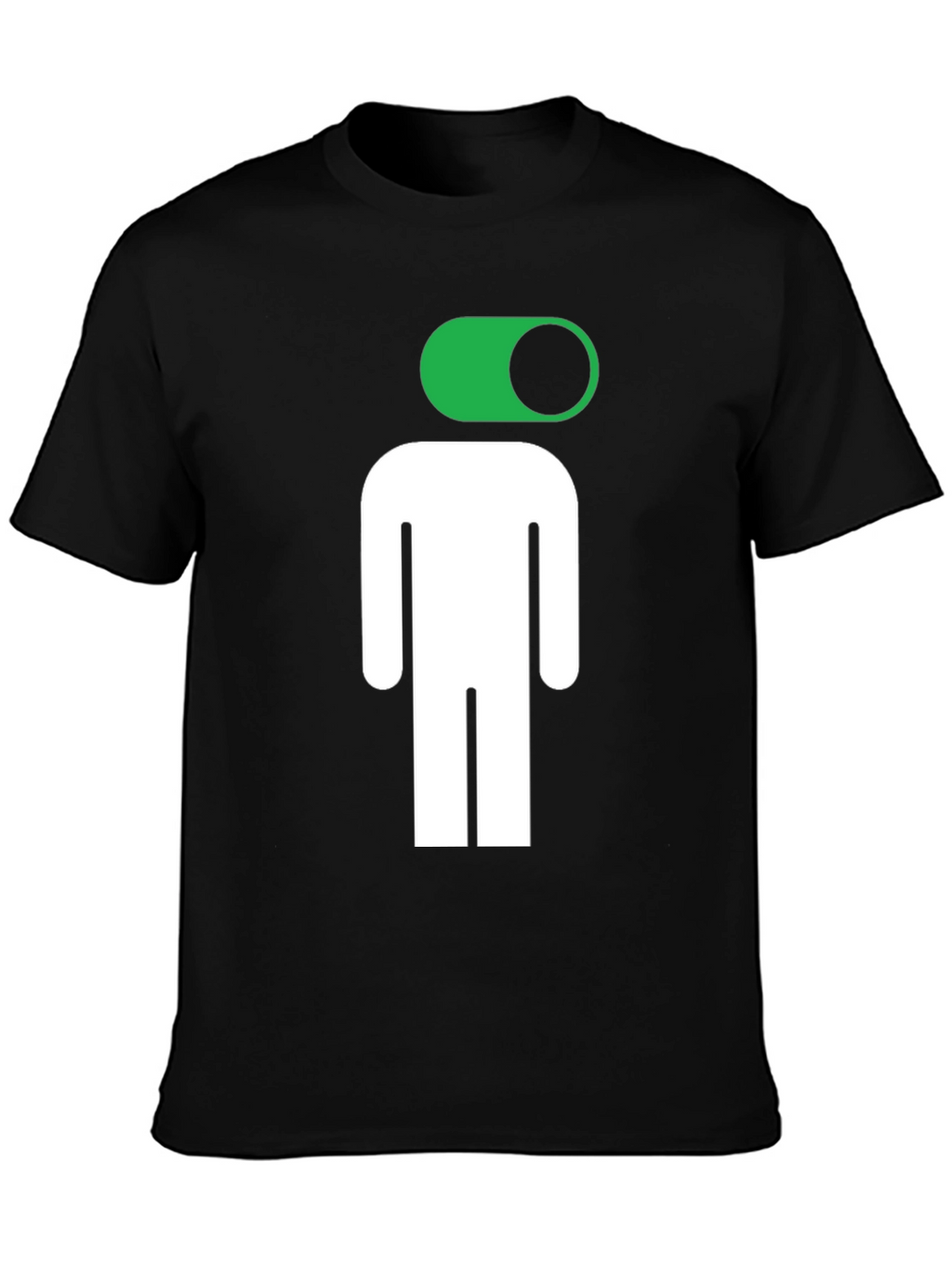 Funny On/Off Man Graphic Tee - Black