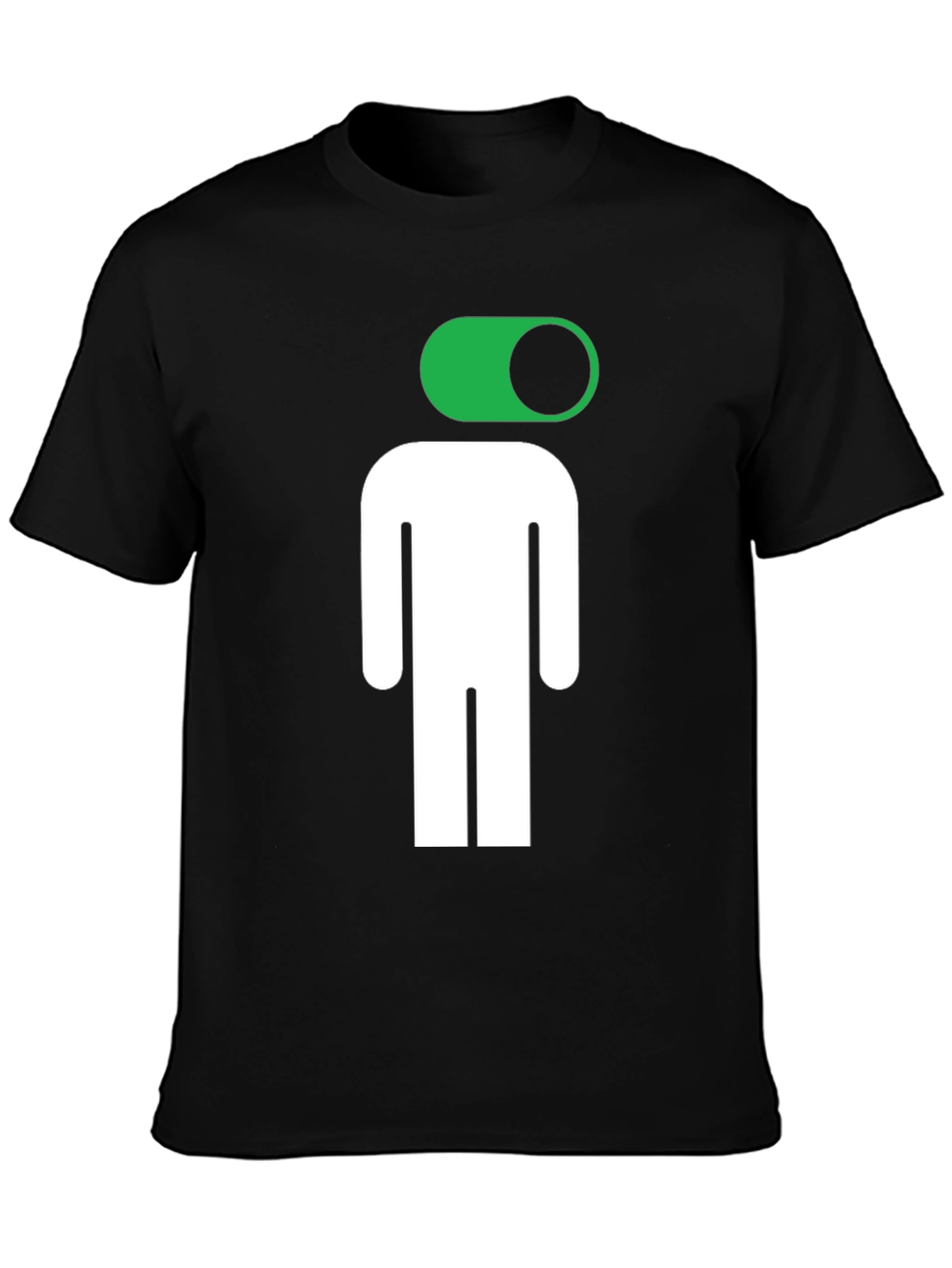 Funny On/Off Man Graphic Tee - Black