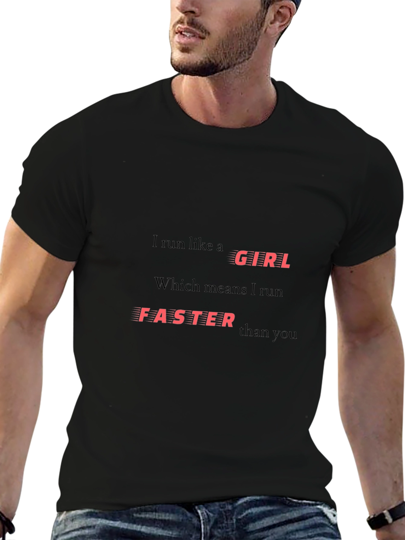 I Run Like A Girl T-Shirt - Black