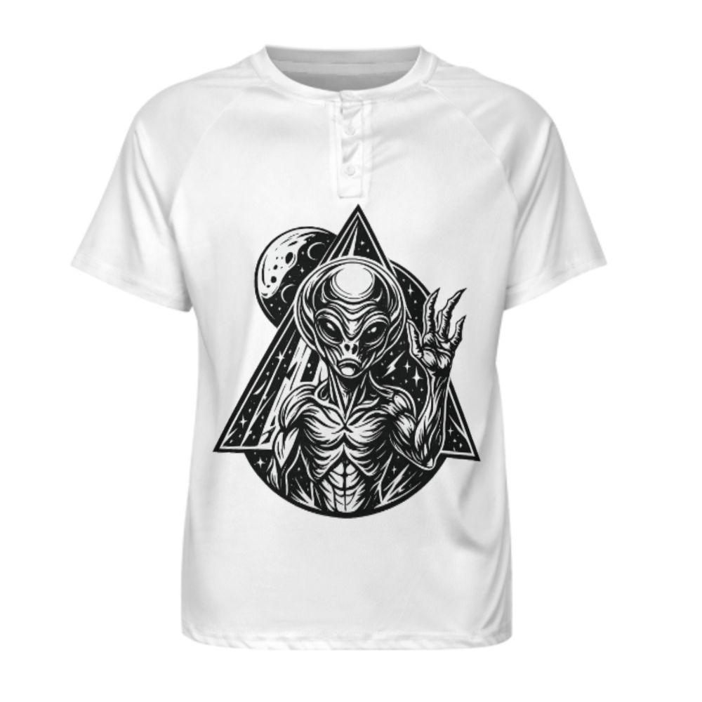 Retro Alien Graphic T-Shirt – Vintage Space Creature Sci-Fi Streetwear Tee(z318)