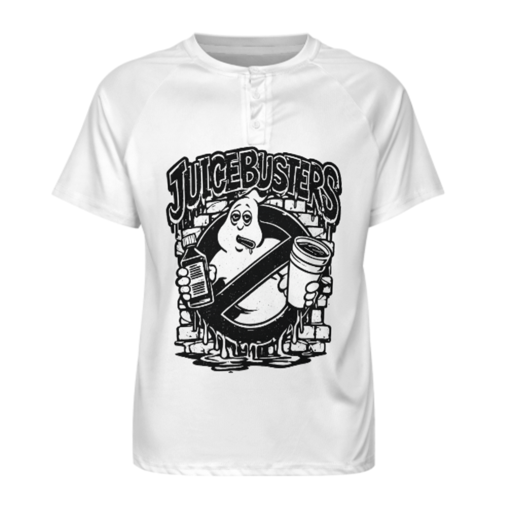 Juicebusters Retro Graphic T-Shirt – Funny Streetwear Ghost Parody Tee for Men(z312)