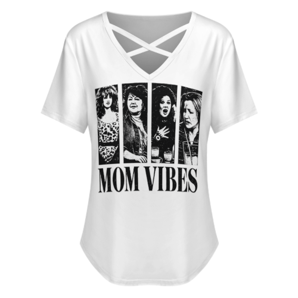 Vintage Mom Vibes Graphic Tee – Retro TV Mom Inspired Women’s Casual T-Shirt(z338)
