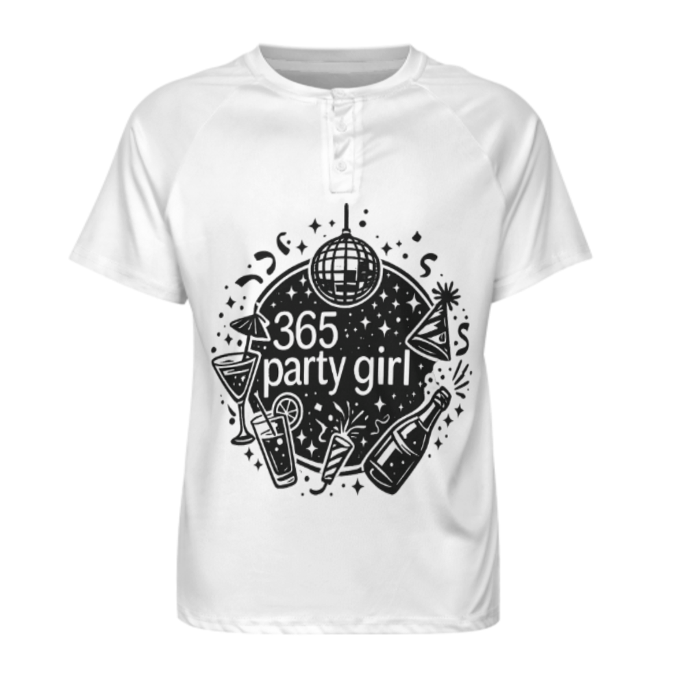 365 Party Girl Graphic T-Shirt – Fun Retro Club & Festival Unisex Tee(z319)