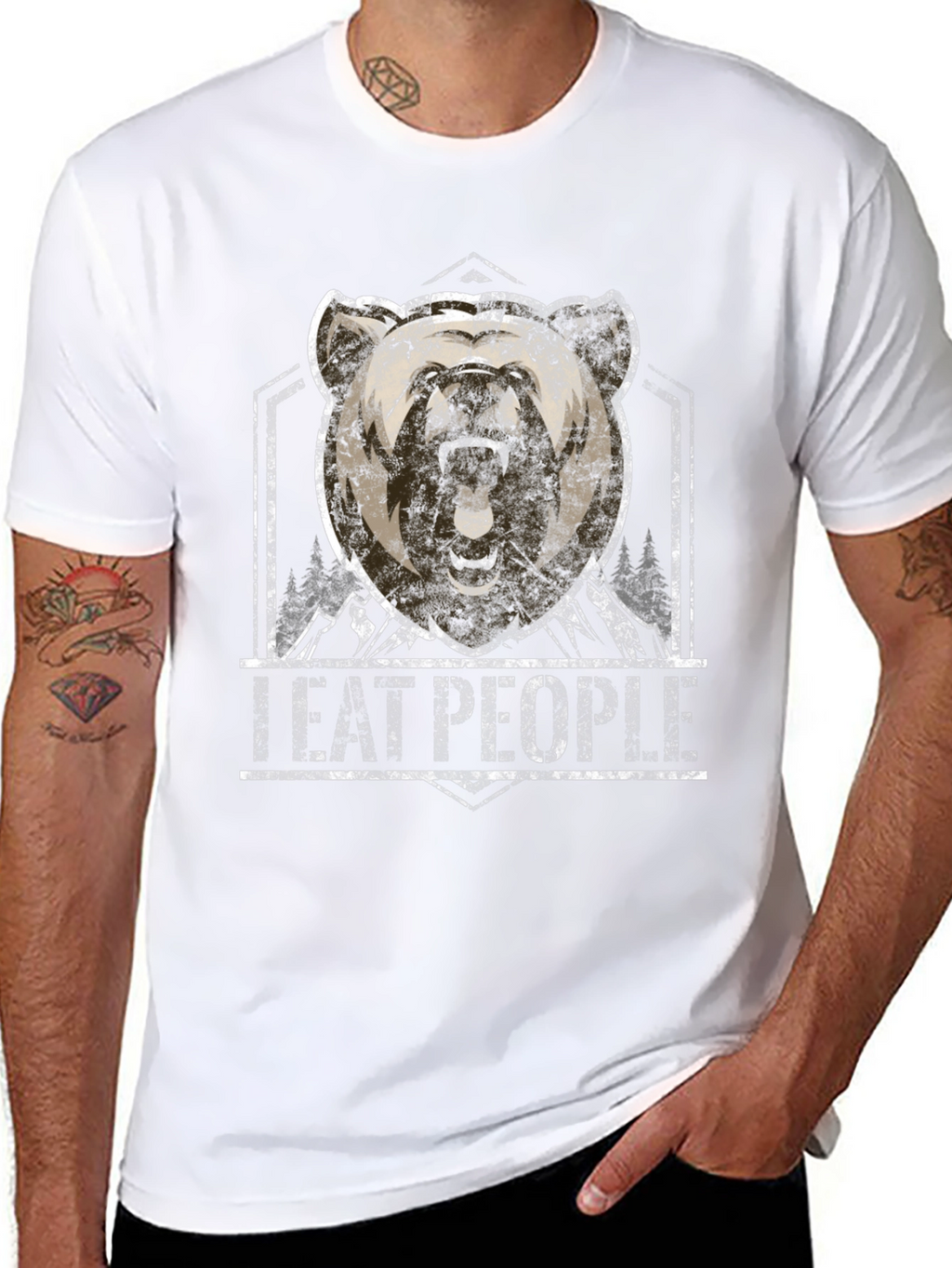 I Eat People Bear Graphic T-Shirt