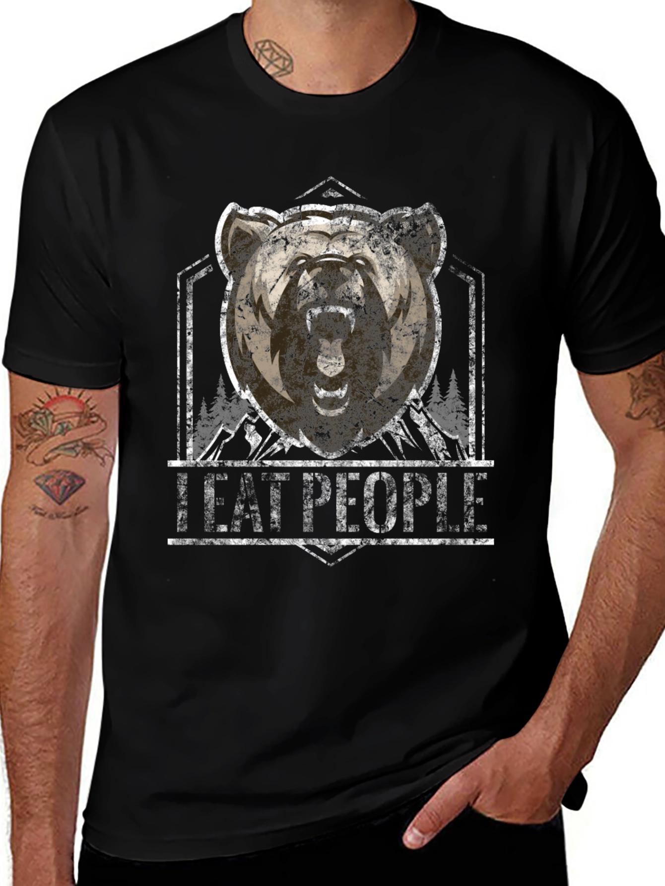 I Eat People Bear Graphic T-Shirt