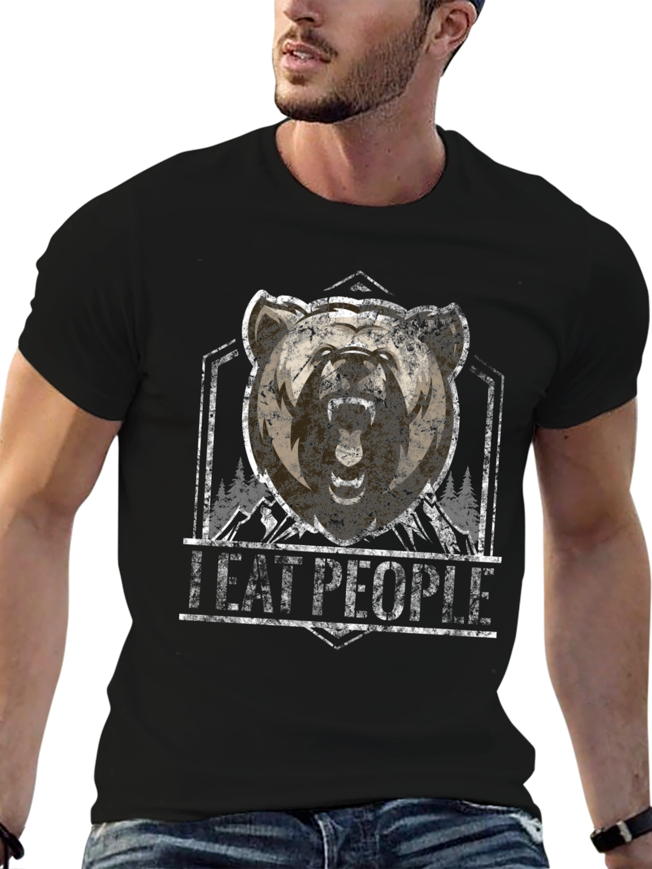 I Eat People Bear Graphic T-Shirt
