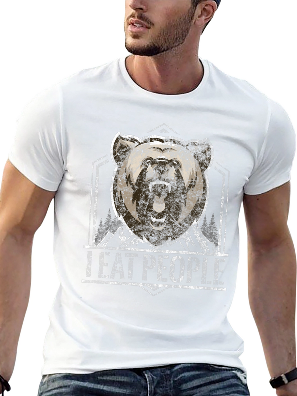 I Eat People Bear Graphic T-Shirt
