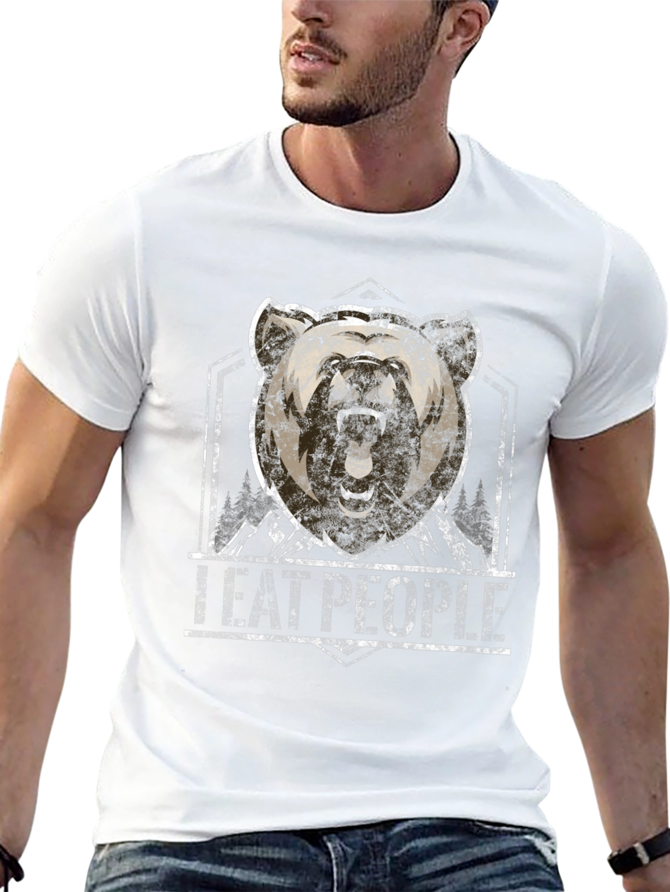 I Eat People Bear Graphic T-Shirt