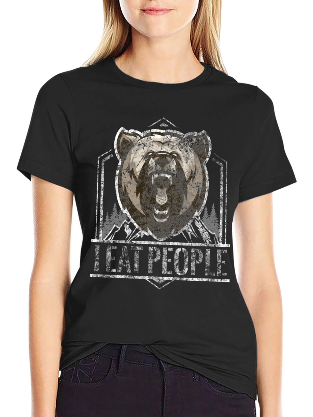 I Eat People Bear Graphic T-Shirt