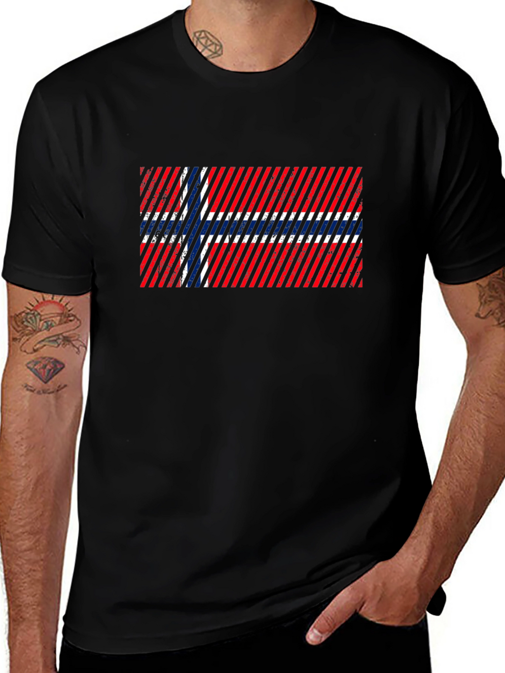 Norway Flag Distressed Graphic T-Shirt