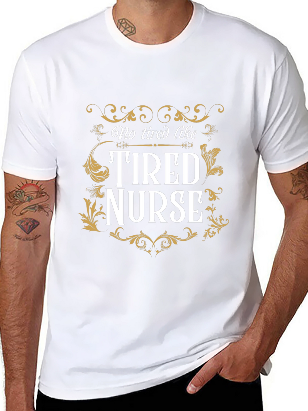 Tired Nurse Graphic Tee - Black