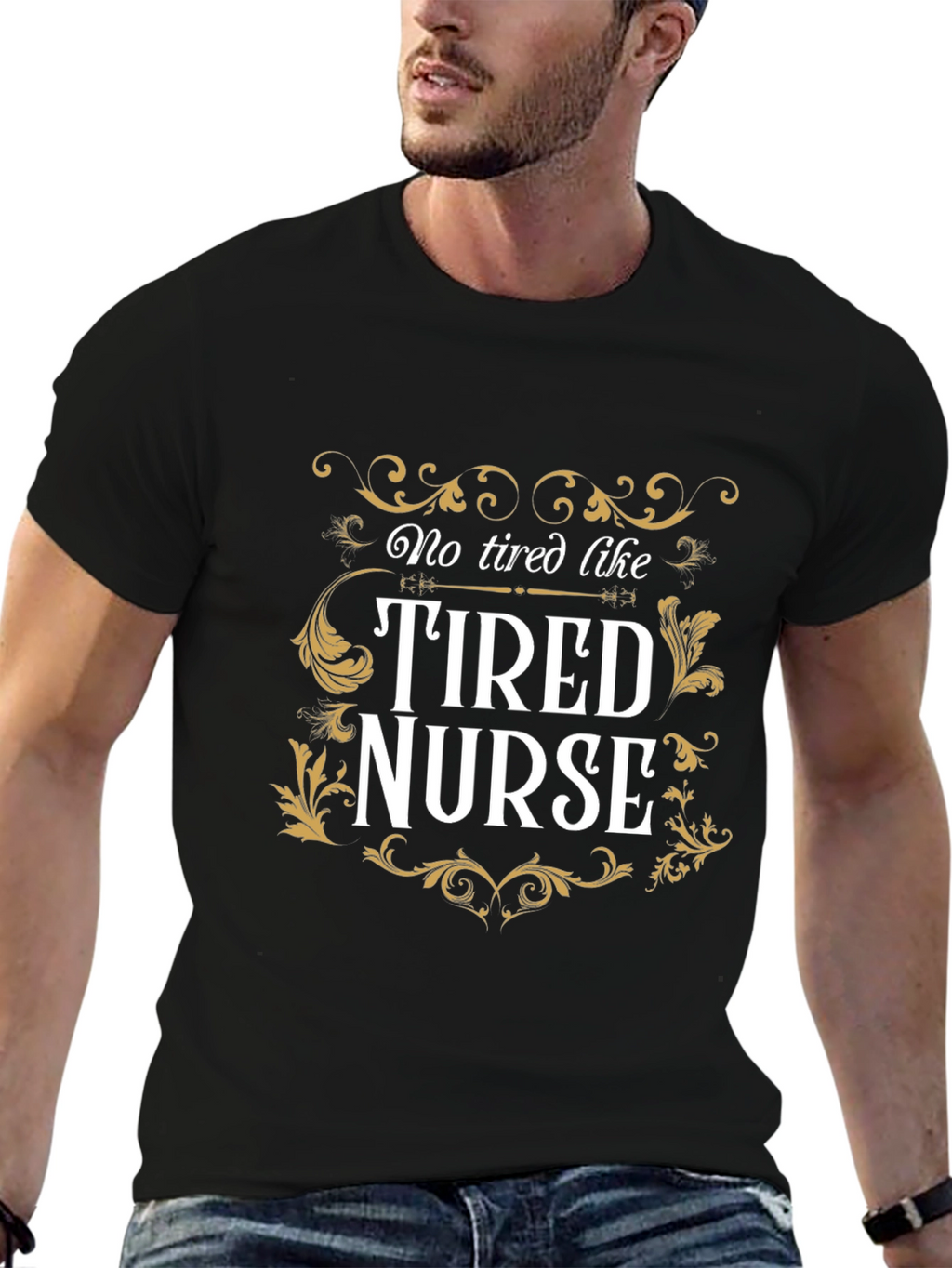 Tired Nurse Graphic Tee - Black