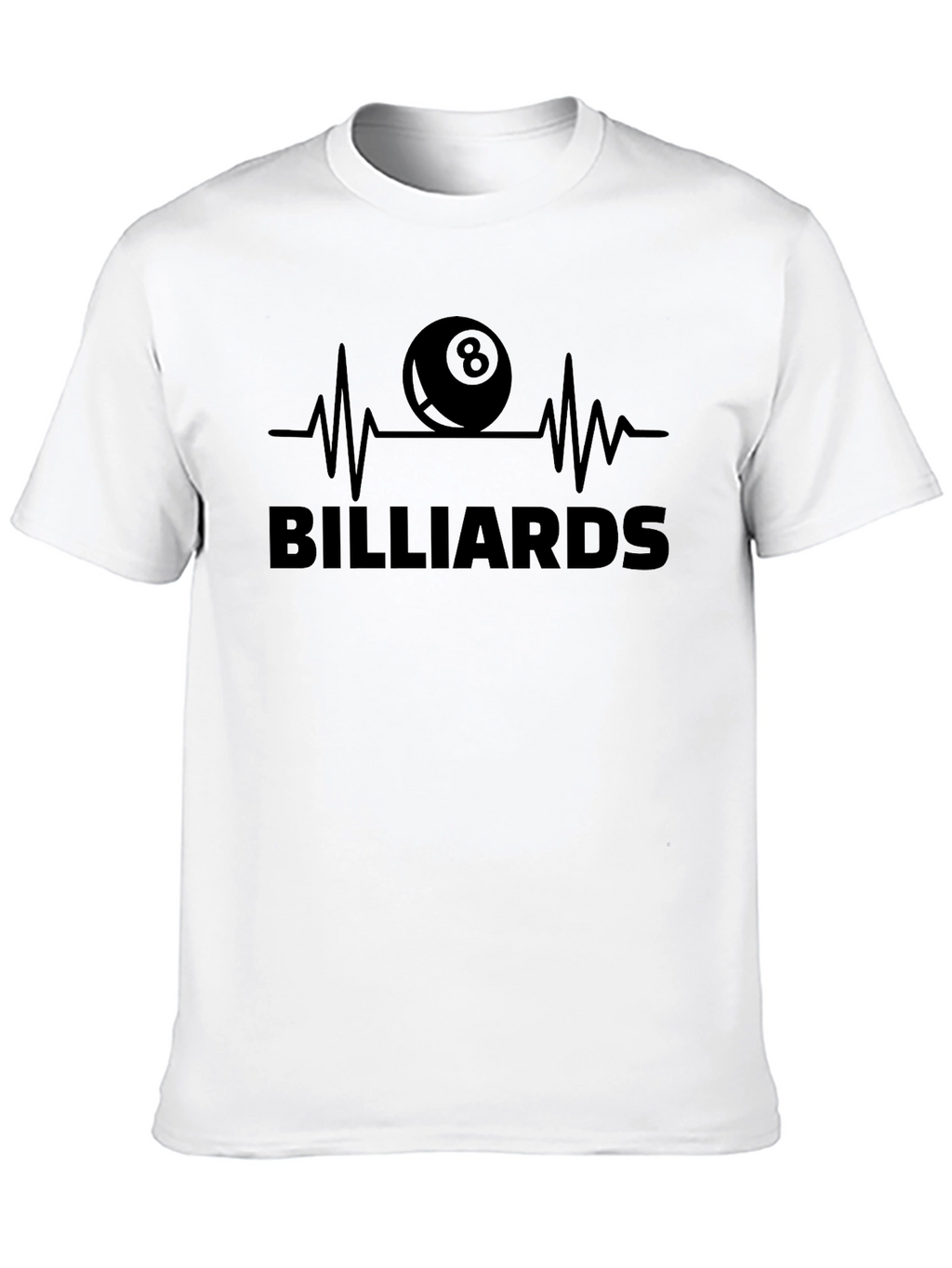 Billiards Eight Ball Heartbeat Graphic Tee