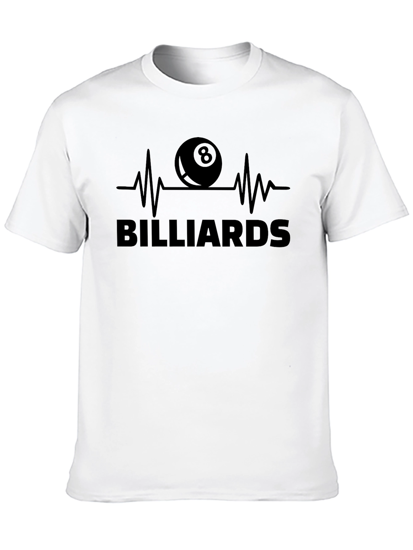Billiards Eight Ball Heartbeat Graphic Tee