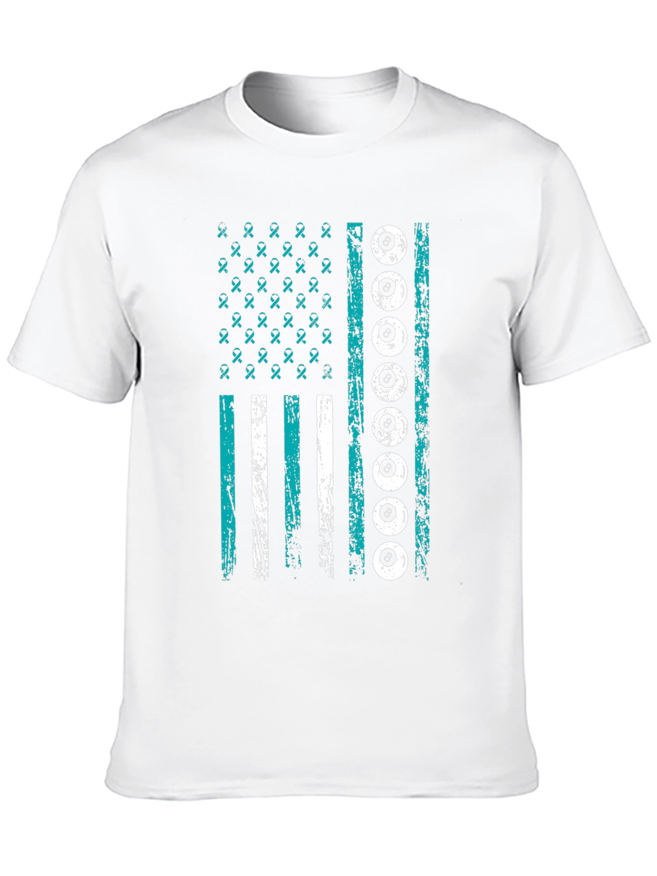 Pool Billiards Awareness Ribbon Flag T-Shirt