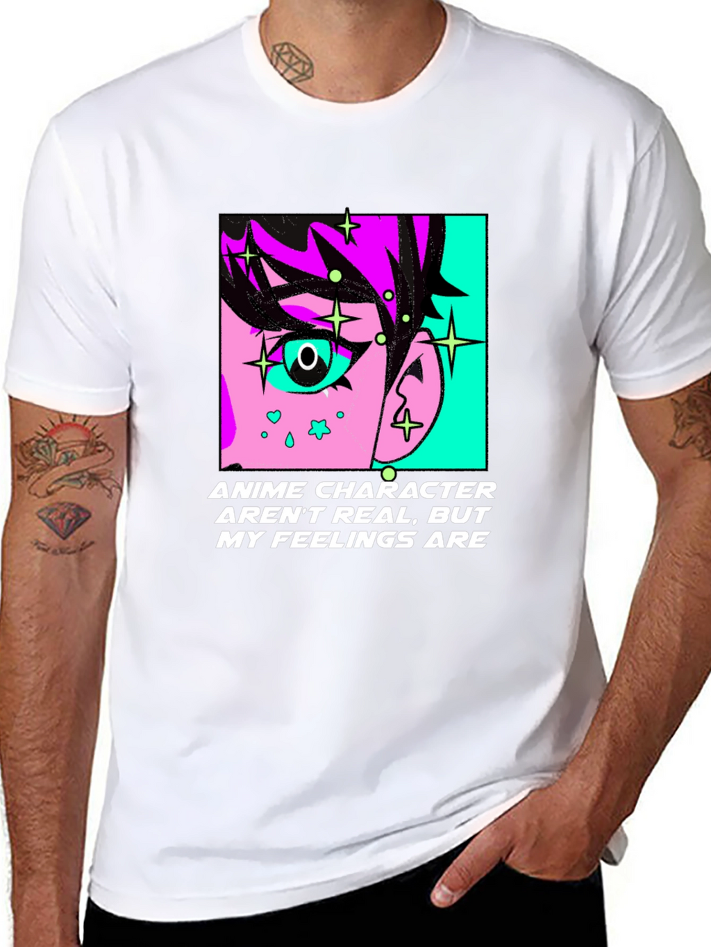 Anime Character Feelings Graphic T-Shirt