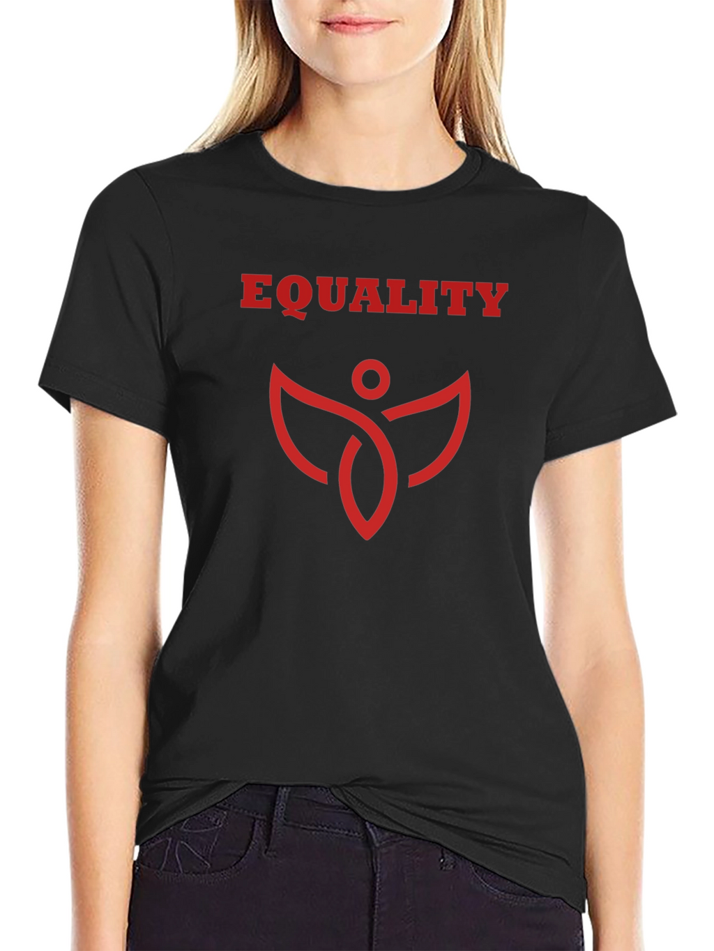 Equality Graphic Tee - Black Cotton Blend T-Shirt
