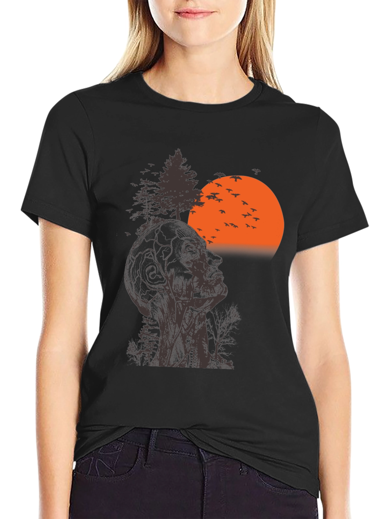 Nature Head T-Shirt - Mens Short Sleeve Crew Neck