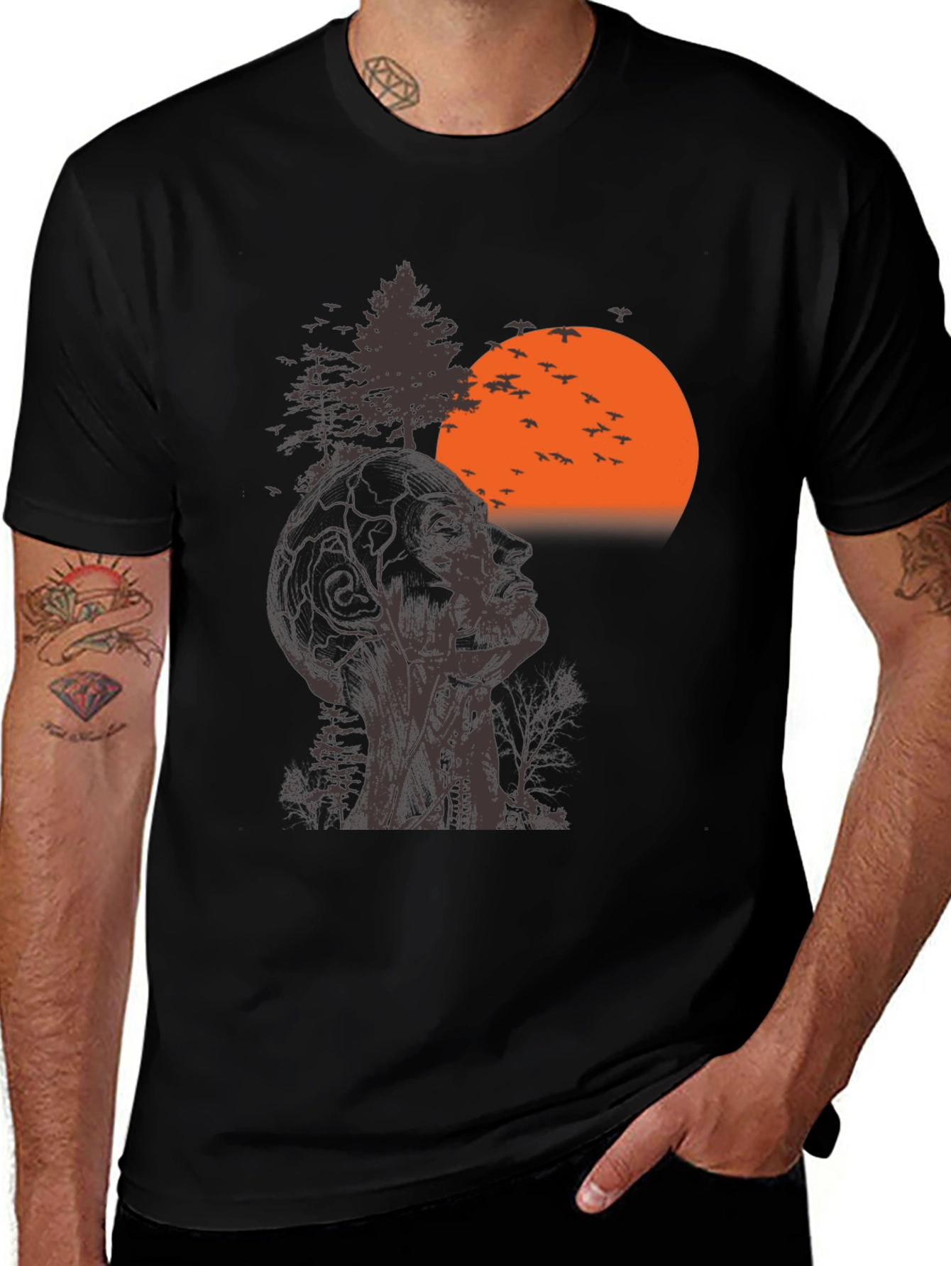 Nature Head T-Shirt - Mens Short Sleeve Crew Neck