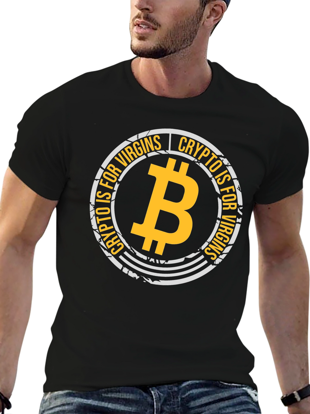 Crypto is for Virgins Black Graphic T-Shirt