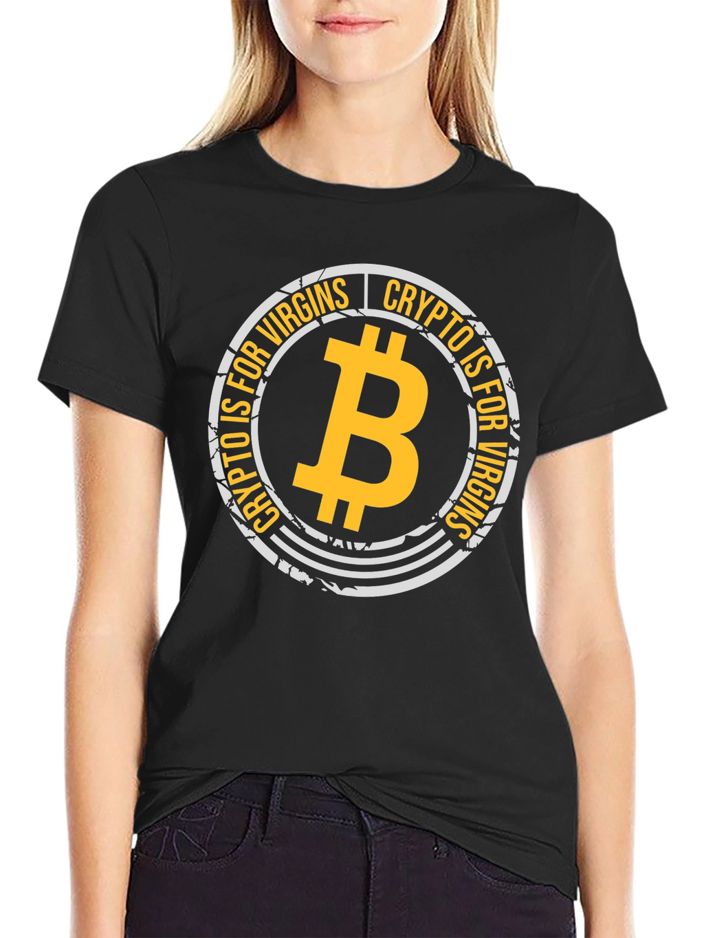 Crypto is for Virgins Black Graphic T-Shirt