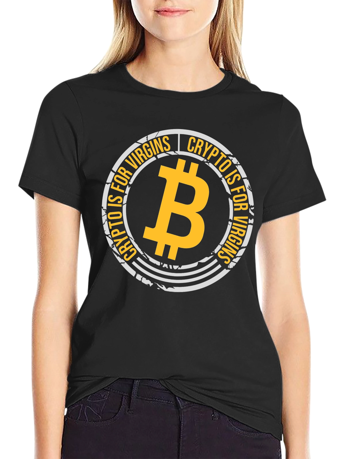 Crypto is for Virgins Black Graphic T-Shirt