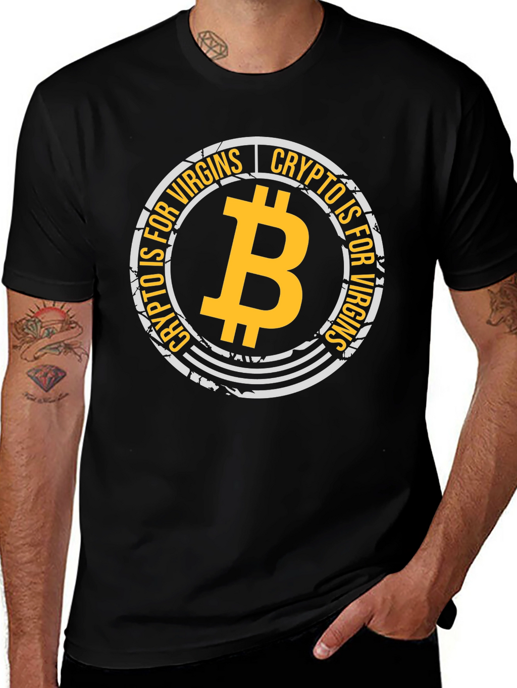 Crypto is for Virgins Black Graphic T-Shirt