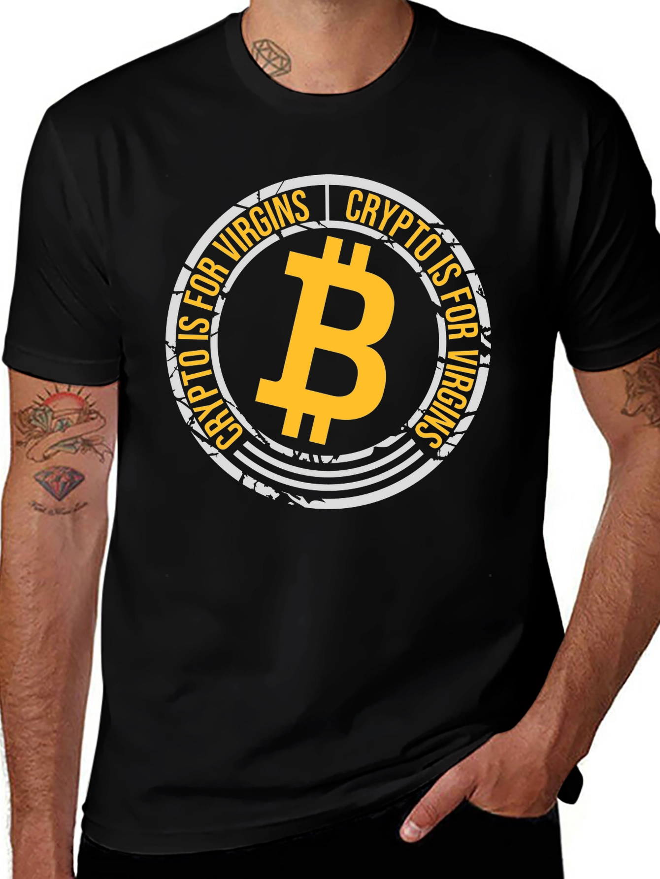 Crypto is for Virgins Black Graphic T-Shirt